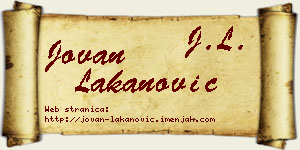Jovan Lakanović vizit kartica